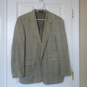 Jeffrey Banks Men's Size 42R Herringbone tweed silk Blazer Jacket